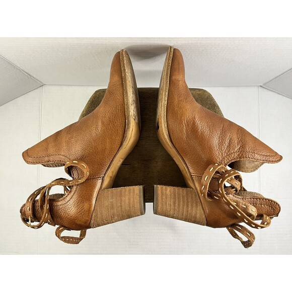 Frye Naomi Pickstitch Ankle Shooties Womens Size 7.5B Whiskey Brown Leather Zip - Picture 9 of 11